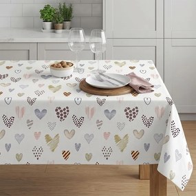 Teflónový obrus PASTELOVÉ SRDCIA 140 x 180 cm