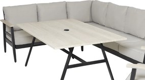 CH Rohový hliníkový záhradný nábytok - antracit, béžové vankúše
