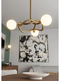 Redo 01-3256 - Luster na tyči CONFUSIO 3xE14/28W/230V pr. 76 cm zlatá