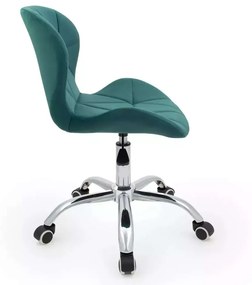 LuxuryForm DESIGN Stolička LIVIO VELUR na striebornej podstave s kolieskami - zelená