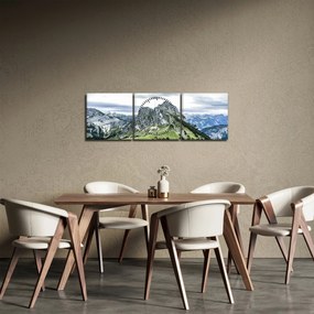 Obraz - Vrcholy hôr (s hodinami) (90x30 cm)