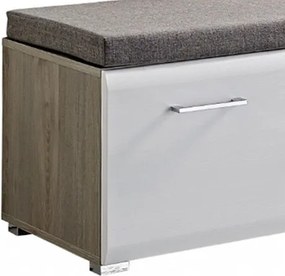 Botník Funny, dub strieborný/biely