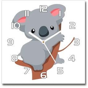 Sklenené hodiny štvorec Koala na strome pl_zsk_30x30_f_66617317