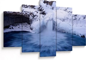 Obraz vodopádu v zime (150x105 cm)