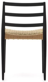 Jedálenská stolička z dubového dreva v čierno-prírodnej farbe v súprave 2 ks Analy – Kave Home