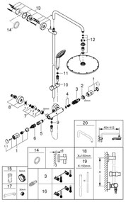 GROHE 26075GN0 - Sprchový systém EUPHORIA 310 450 mm zlatý