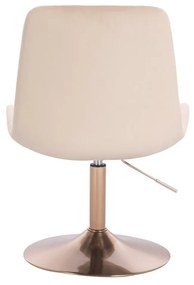 LuxuryForm DESIGN Stolička PARIS VELUR na zlatom tanieri - krémová