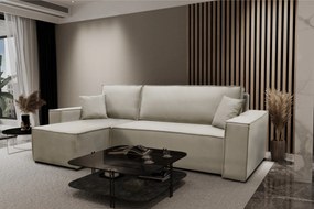 ROHOVÁ SEDAČKA TERRY SWING 1 KRÉMOVÝ ZAMAT 244 x 142 cm