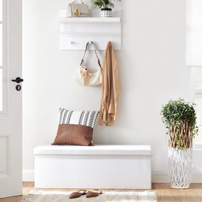 Dekorstudio Úložná taburetka LSF702V1 110x38x38 cm z ekokože – biela