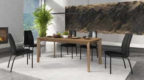 BARI Dub Orechový (karamelový) 180x90 cm (+2 vložky 45 cm) - DREVENÝ STÔL V JAPANDI/ŠKANDINÁVSKOM ŠTÝLE, ROZKLADACÍ DO 270 cm!