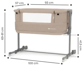 KINDERKRAFT - Detská postieľka NESTE GROW béžová