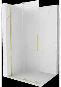 Mexen Velar rozťahovacia sprchová stena Walk-in 100 x 200 cm, matné sklo 8 mm, zlaté brúsené - 871-100-000-33-55