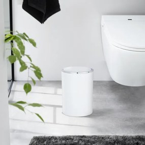 WENKO 22554100 - Kôš INCA 18,5x25,5 cm biela/lesk. chróm