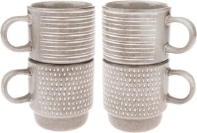 Svetlohnedé keramické šálky v súprave 4 ks 290 ml – Dakls