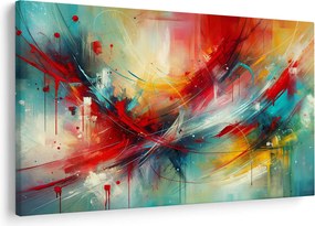 Obraz – Abstrakcia s červenou (90x60 cm)