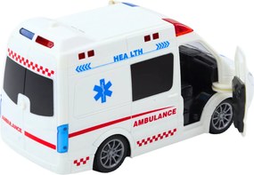 LEAN Toys Ambulancia na diaľkové ovládanie RC svetlá zvuky 1:20 biela