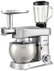 BestBerg BBR-2000S multifunkčný kuchynský robot / 2000 W / 6 l / 6 rýchlostí / strieborný