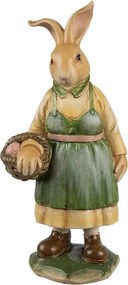 Dekorácia figúrka králičia žena v zelených šatách - 9*7*20 cm