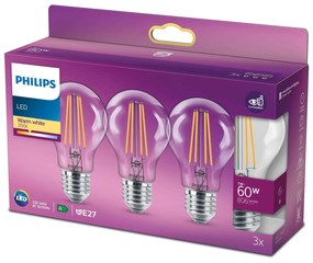 Philips LED žiarovka Classic E27 A60 7W 827 číra