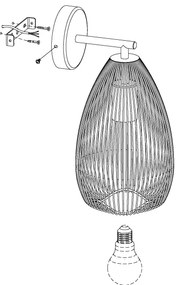 Eglo 49143 - Nástenné svietidlo CLEVEDON 1xE27/60W/230V