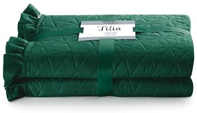 Prikrývka na posteľ AmeliaHome Tilia fľaškovo zelená, velikost 220x240
