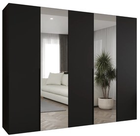 Šatníková skriňa 250 cm Alice 2 (čierna + čierna). Akcia -20%. Vlastná spoľahlivá doprava až k Vám domov. 1126184