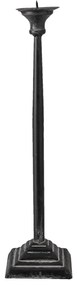Kovový čierny svietnik s patinou Tilly - Ø  10*31 cm