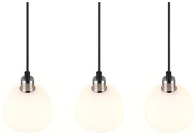 Závesné svietidlo so skleneným tienidlom v bielo-striebornej farbe Molly – Trio