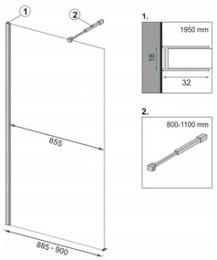 Sprchová zástena Rea Aero 90 cm čierny mat