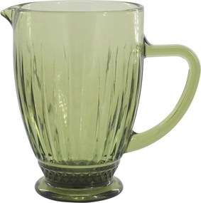 Zelený sklenený džbán s vrúbkami Saint-Émilion - 12*20 cm / 1000 ml