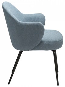 BAE ČALÚNENÁ STOLIČKA S PODRÚČKAMI blue/antique pewter