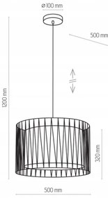 Luster na lanku HARMONY BLACK 3xE27/60W/230V