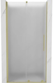 Mexen Velar, posuvné sprchové dvere do otvoru 90 cm, 8mm sklo námraza, zlatá matná, 871-090-000-31-55