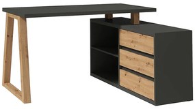 Set Iga II Písací stôl+Komoda Grafit / Dub Artisan