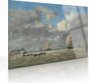 Sklenený obraz - Eugène Boudin, Le Havre, reprodukcia (70x50 cm)