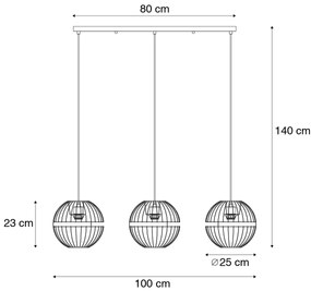 Moderné závesné svietidlo čierne 3-svetlo - Sphaera
