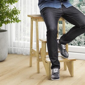 Skladací 3-stupňový schodík, prírodný