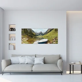 Obraz - Seealpsee, jazero Švajčiarska (120x50 cm)
