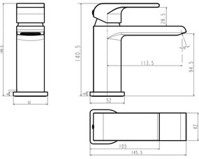 Novaservis - Umývadlová batéria NOBLESS SHARP lesklý chróm