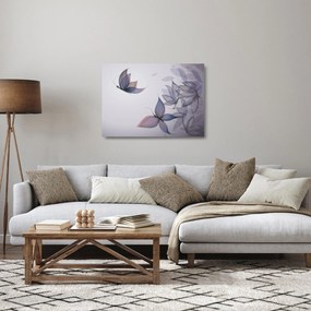 Sklenený obraz - Kreslené motýle (70x50 cm)