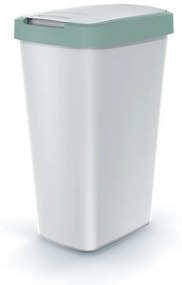 Odpadkový kôš s farebným vekom, 45 l, zelená / sivá