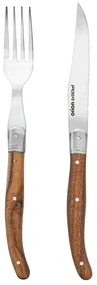 Orion Steak set nôž + vidlička nerez/drevo