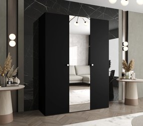 Šatníková skriňa 150 cm Parna 2 (čierna + strieborná). Akcia -20%. Vlastná spoľahlivá doprava až k Vám domov. 1125927