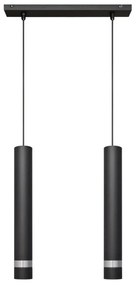 LED Luster na lanku TUBA 2xGU10/4,8W/230V čierna/lesklý chróm