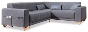 Sivá rozkladacia/s úložným priestorom rohová pohovka (pravý roh/do L) Classy Sophie – Miuform