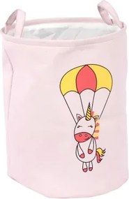 Detský úložný kôš motív jednorožec, ružový%