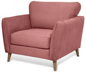 Ružové menčestrové kreslo Paris – Scandic