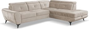 Rohová sedacia súprava Sergio, béžová látka, pravý roh