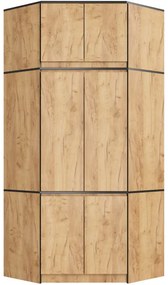 Rohová skriňa s nadstavcom S100 dub craft