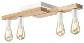 Prisadený luster MATTE 4xE27/15W/230V biela/dub